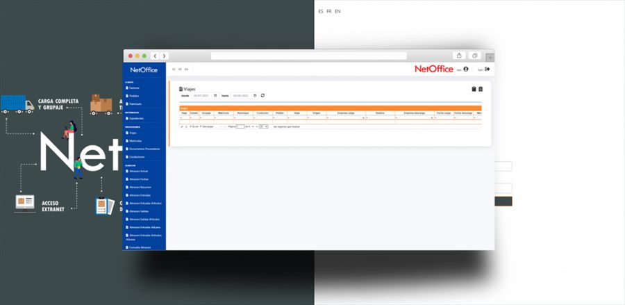 Extranet de clientes con información en tiempo real.